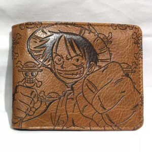 Cartoon One Piece Luffy Embossed Short Wallet PU Leather Short Wallet Snorlax Charmander Cute Small Purse