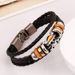 Fashion One Piece Cartoon Anime Bracelet Luffy Zoro European And American Retro Man Bracelet Adjustable Accessories