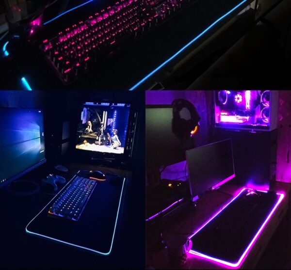 LED Light Mause Pad For Computer Mouse Pad Anime Desk Mat PC Gamer Cabinet For Office