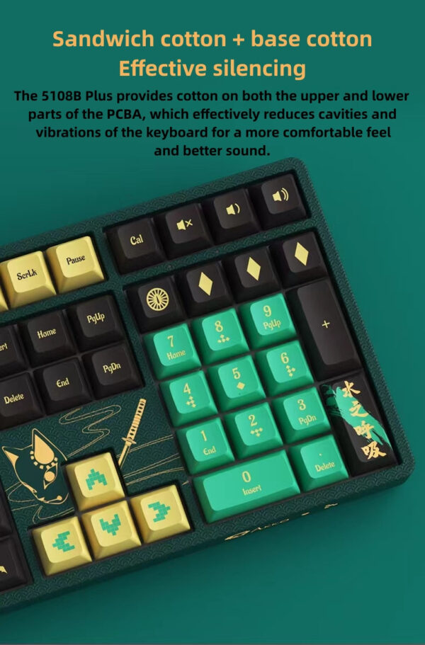 DEMON SLAYE Keyboard Tanjirou/Nezuko Mechanical Keyboard Three-mode wireless RGB backlit gaming office desktop esports Keyboard