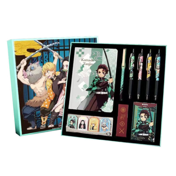 DEMON SLAYE Pen Tanjirou/Nezuko Stationery Set Gift Pack Pen Press Neutral Pen Book sticker High appearance Level Gift Box