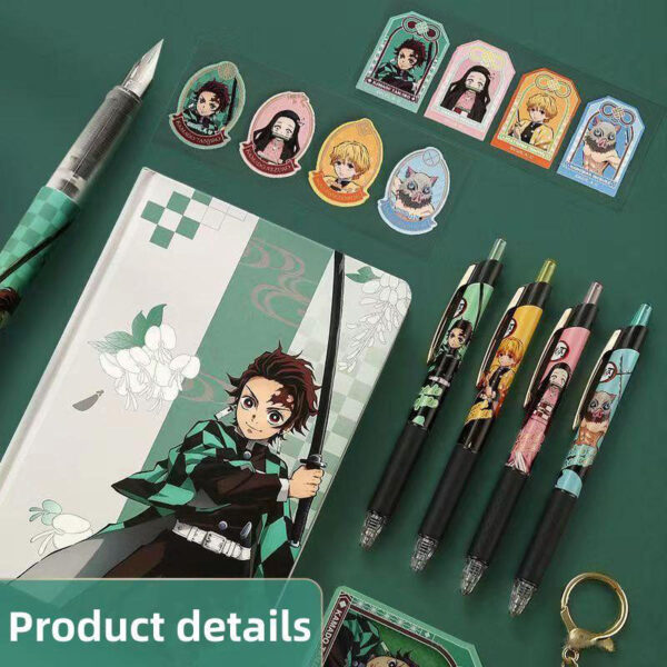 DEMON SLAYE Pen Tanjirou/Nezuko Stationery Set Gift Pack Pen Press Neutral Pen Book sticker High appearance Level Gift Box