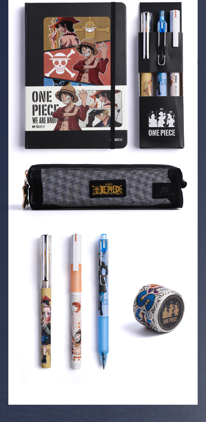 One Piece Personalized Stationery Sets High Appearance Level Gift Box  school gift Neutral Pen Book sticker set - Manga Fun Shop