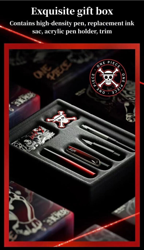 Luffy Straw Hat Pirates pen Metal pen Practice pen Exquisite Learning stationery Gift Box for Study and Office