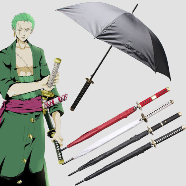 Zoro Katana One Piece Umbrella: 1:1 Scale, Rust-Proof, with Bonus Straps