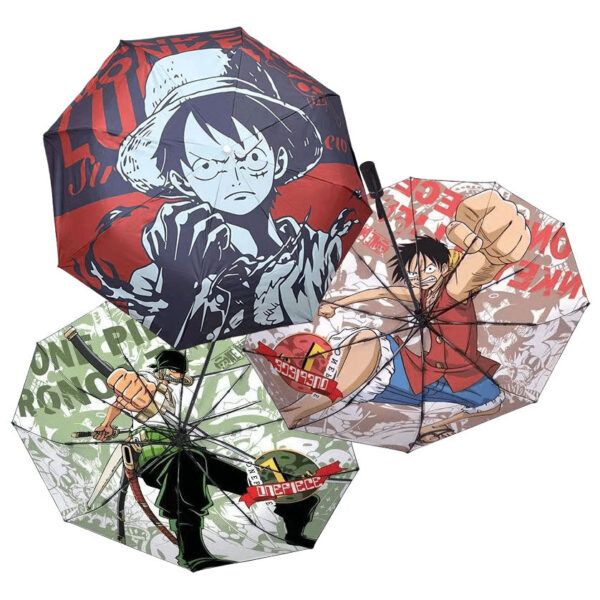 One Piece Umbrella Luffy/Zoro Handsome Collapsible Umbrella: Sturdy Rain and Sunshine Protection