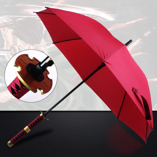 Zoro Katana One Piece Umbrella: 1:1 Scale, Rust-Proof, with Bonus Straps