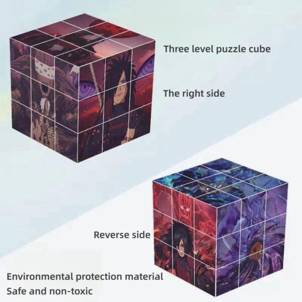 Naruto Rubik’s Cube Sasuke/Kakashi/Itachi Cool Rubik’s Cube Toy: Creative Fun Decoration