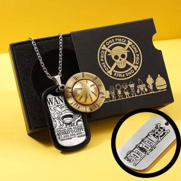 Anime-inspired Luffy, Zoro, Ace, Law Metal One Piece Necklace: Cool and Trendy Accessory