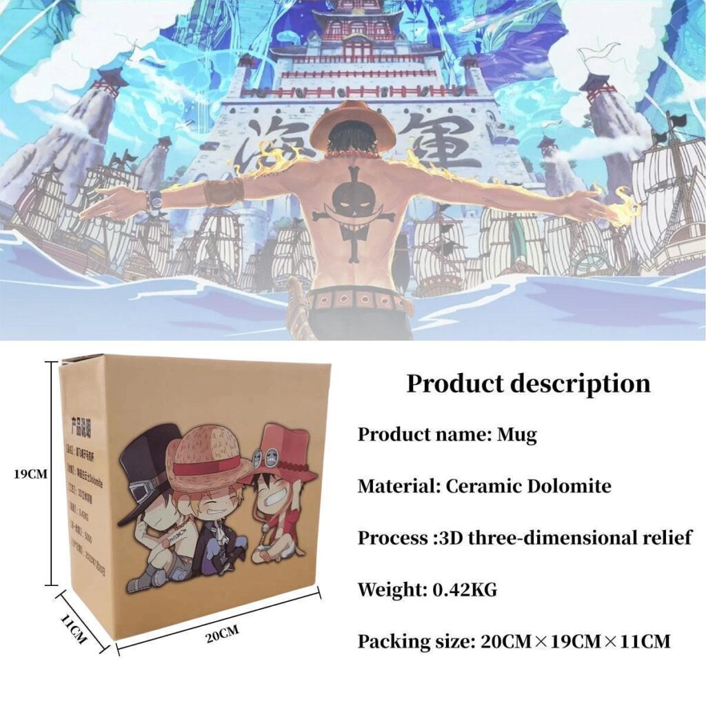 One Piece Mug Luffy/Ace/Sabo Hat Shaped Ceramic Mug Collection: Limited Edition Dolomite Mugs