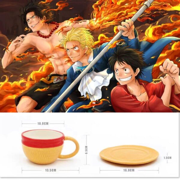 One Piece Mug Luffy/Ace/Sabo Hat Shaped Ceramic Mug Collection: Limited Edition Dolomite Mugs