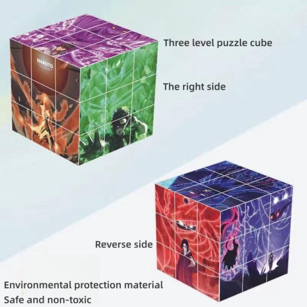 Naruto Rubik’s Cube Sasuke/Kakashi/Itachi Cool Rubik’s Cube Toy: Creative Fun Decoration