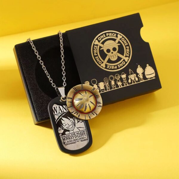 Anime-inspired Luffy, Zoro, Ace, Law Metal One Piece Necklace: Cool and Trendy Accessory