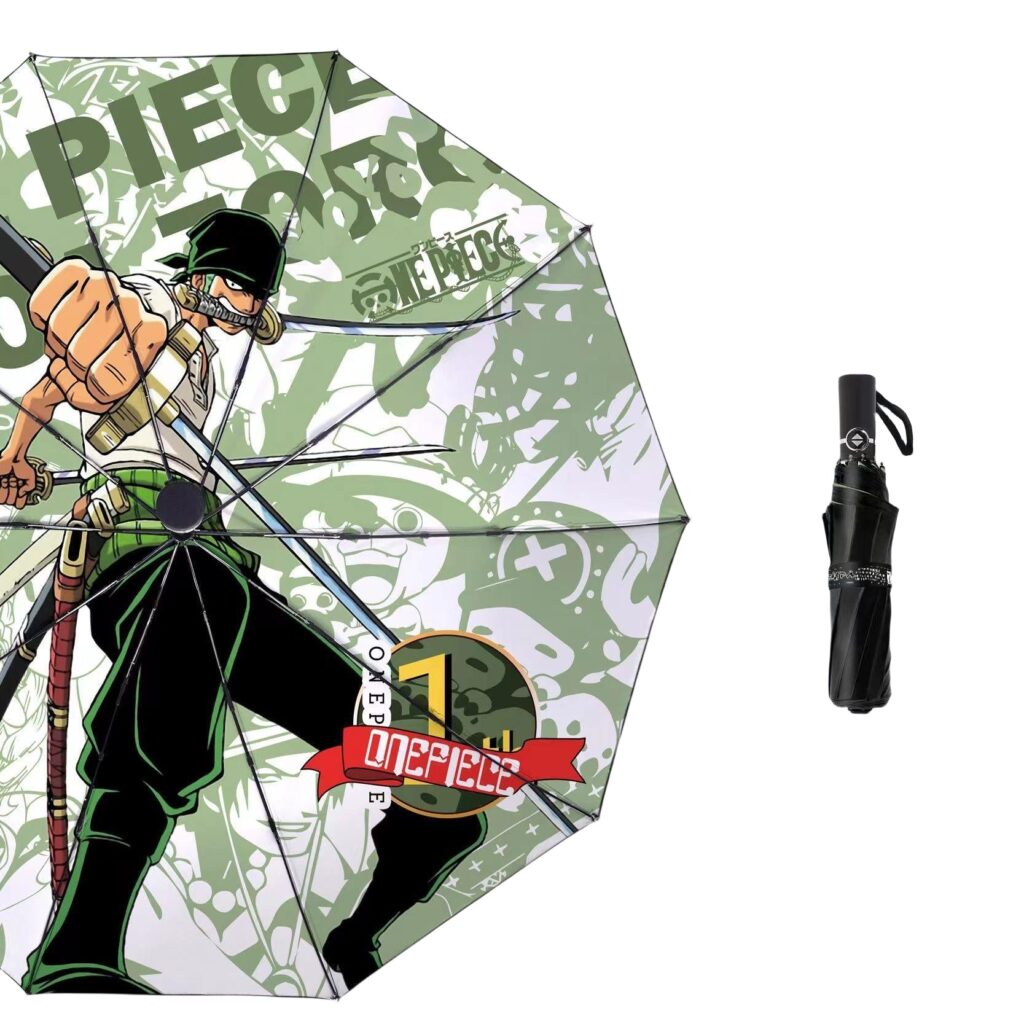 One Piece Umbrella Luffy/Zoro Handsome Collapsible Umbrella: Sturdy Rain and Sunshine Protection