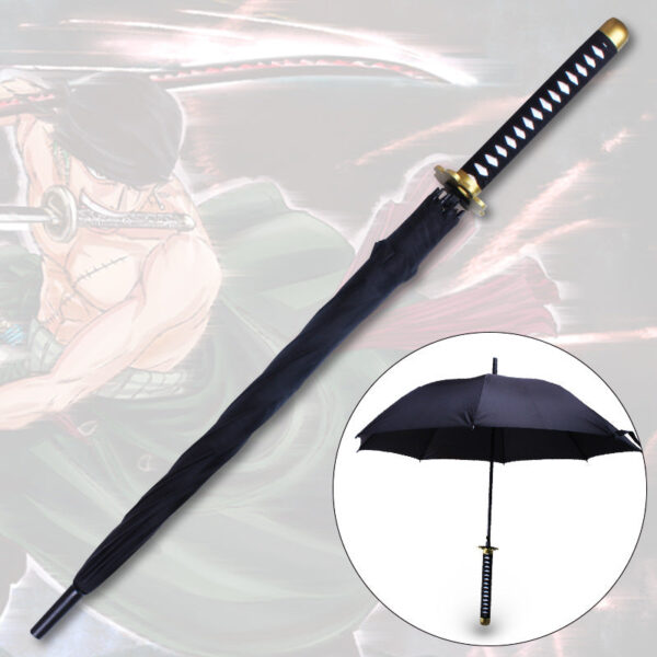 Zoro Katana One Piece Umbrella: 1:1 Scale, Rust-Proof, with Bonus Straps