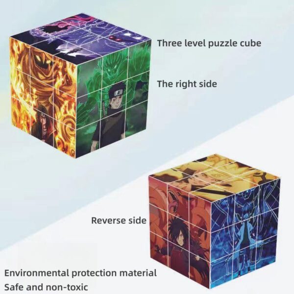 Naruto Rubik’s Cube Sasuke/Kakashi/Itachi Cool Rubik’s Cube Toy: Creative Fun Decoration