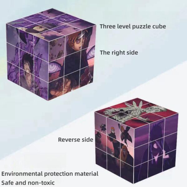 Naruto Rubik’s Cube Sasuke/Kakashi/Itachi Cool Rubik’s Cube Toy: Creative Fun Decoration