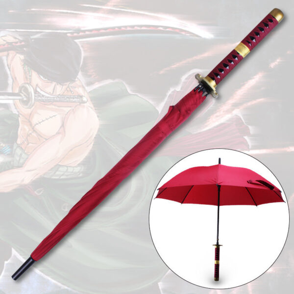 Zoro Katana One Piece Umbrella: 1:1 Scale, Rust-Proof, with Bonus Straps