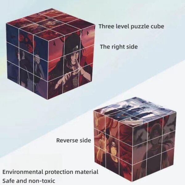 Naruto Rubik’s Cube Sasuke/Kakashi/Itachi Cool Rubik’s Cube Toy: Creative Fun Decoration