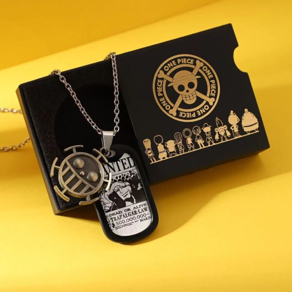 Anime-inspired Luffy, Zoro, Ace, Law Metal One Piece Necklace: Cool and Trendy Accessory