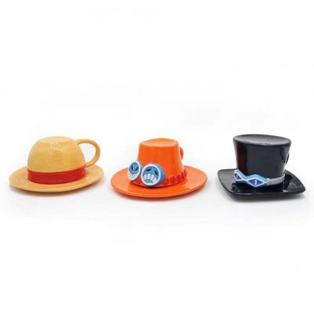 One Piece Mug Luffy/Ace/Sabo Hat Shaped Ceramic Mug Collection: Limited Edition Dolomite Mugs