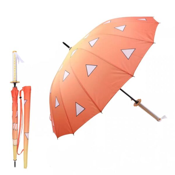 Demon Slayer Sword Umbrella Kamado Tanjirou/Agatsuma Zenitsu Cool Semi-Automatic Katana Knife Umbrella: A Folding Demon Slayer Umbrella as Stylish as Anime Weapons