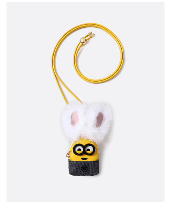 FION x Minion Mini Bag Pouch Small Nano Bag for Airpods Cute Earphone Case Tiny Coin Purse with Removable Crossbody Strap