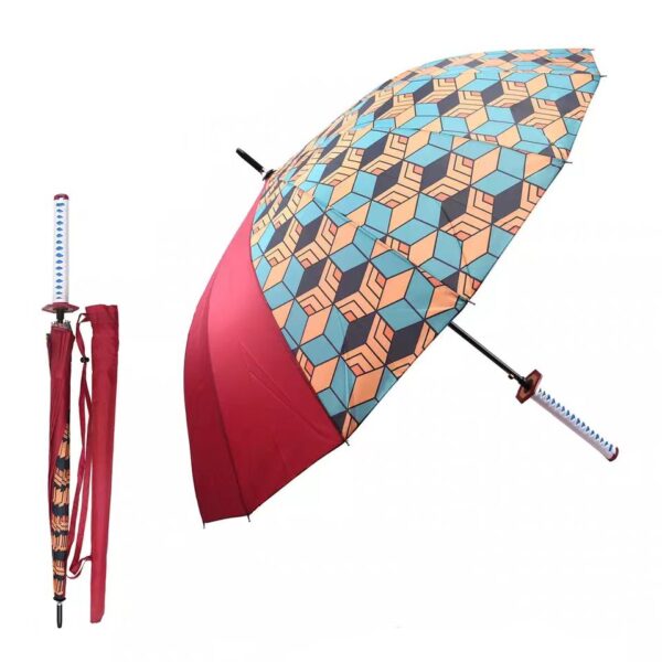 Demon Slayer Sword Umbrella Kamado Tanjirou/Agatsuma Zenitsu Cool Semi-Automatic Katana Knife Umbrella: A Folding Demon Slayer Umbrella as Stylish as Anime Weapons