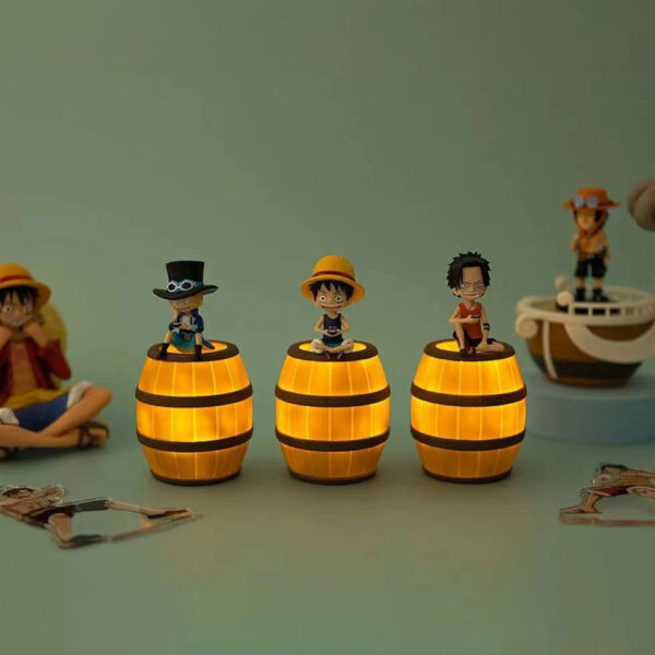 One Piece night light Luffy/Ace/Sabo Night Light: Exquisite Tabletop Decoration for a Lovely Atmosphere