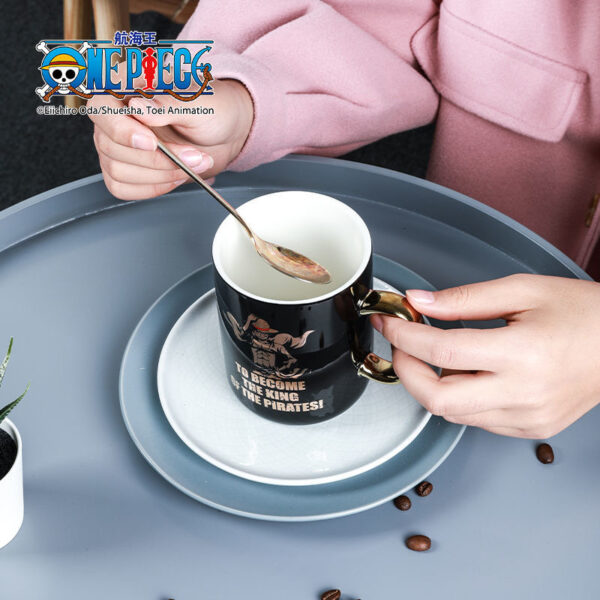 One Piece Mug Black Gold Mug Ceramic Coffee Mug Water Cup Gift Mug Luffy/Ace/Zoro