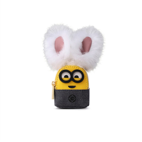 FION x Minion Mini Bag Pouch Small Nano Bag for Airpods Cute Earphone Case Tiny Coin Purse with Removable Crossbody Strap