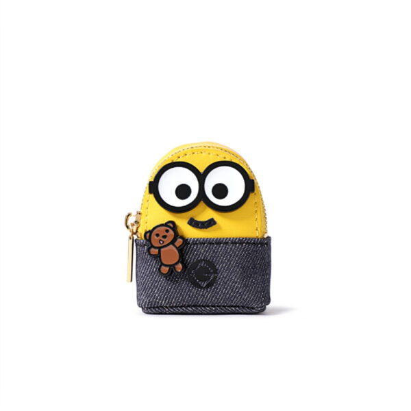 FION x Minion Mini Bag Pouch Small Nano Bag for Airpods Cute Earphone Case Tiny Coin Purse with Removable Crossbody Strap