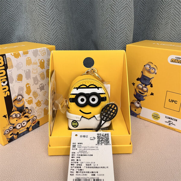 FION x Minion Mini Bag Pouch Small Nano Bag for Airpods Cute Earphone Case Tiny Coin Purse with Removable Crossbody Strap