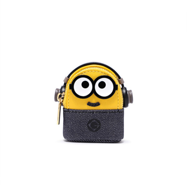 FION x Minion Mini Bag Pouch Small Nano Bag for Airpods Cute Earphone Case Tiny Coin Purse with Removable Crossbody Strap