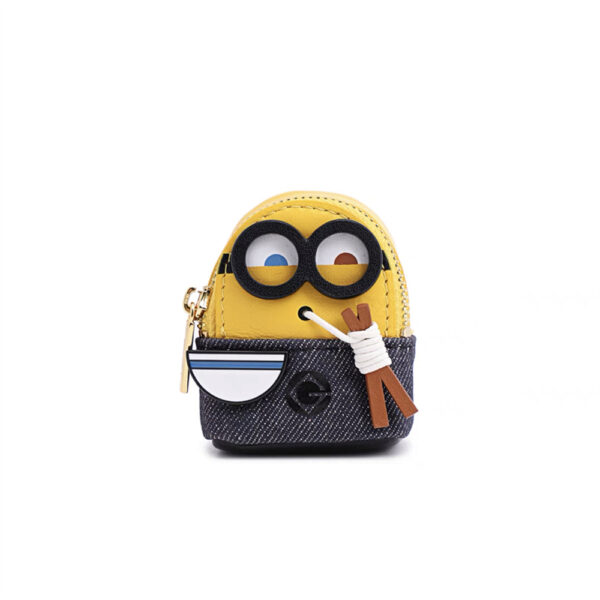 FION x Minion Mini Bag Pouch Small Nano Bag for Airpods Cute Earphone Case Tiny Coin Purse with Removable Crossbody Strap