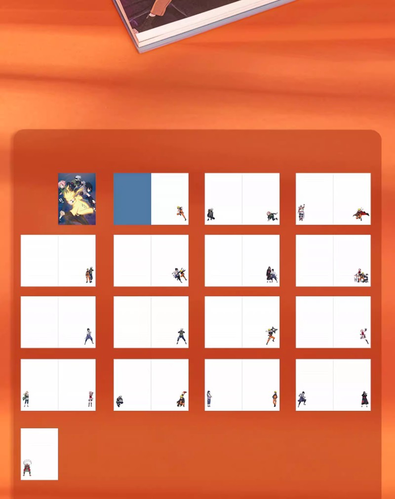 Naruto Notebook Thickened High-Quality Gift Box Student Cartoon Anime Leather Notebook Shippuden Deluxe Stationery Set