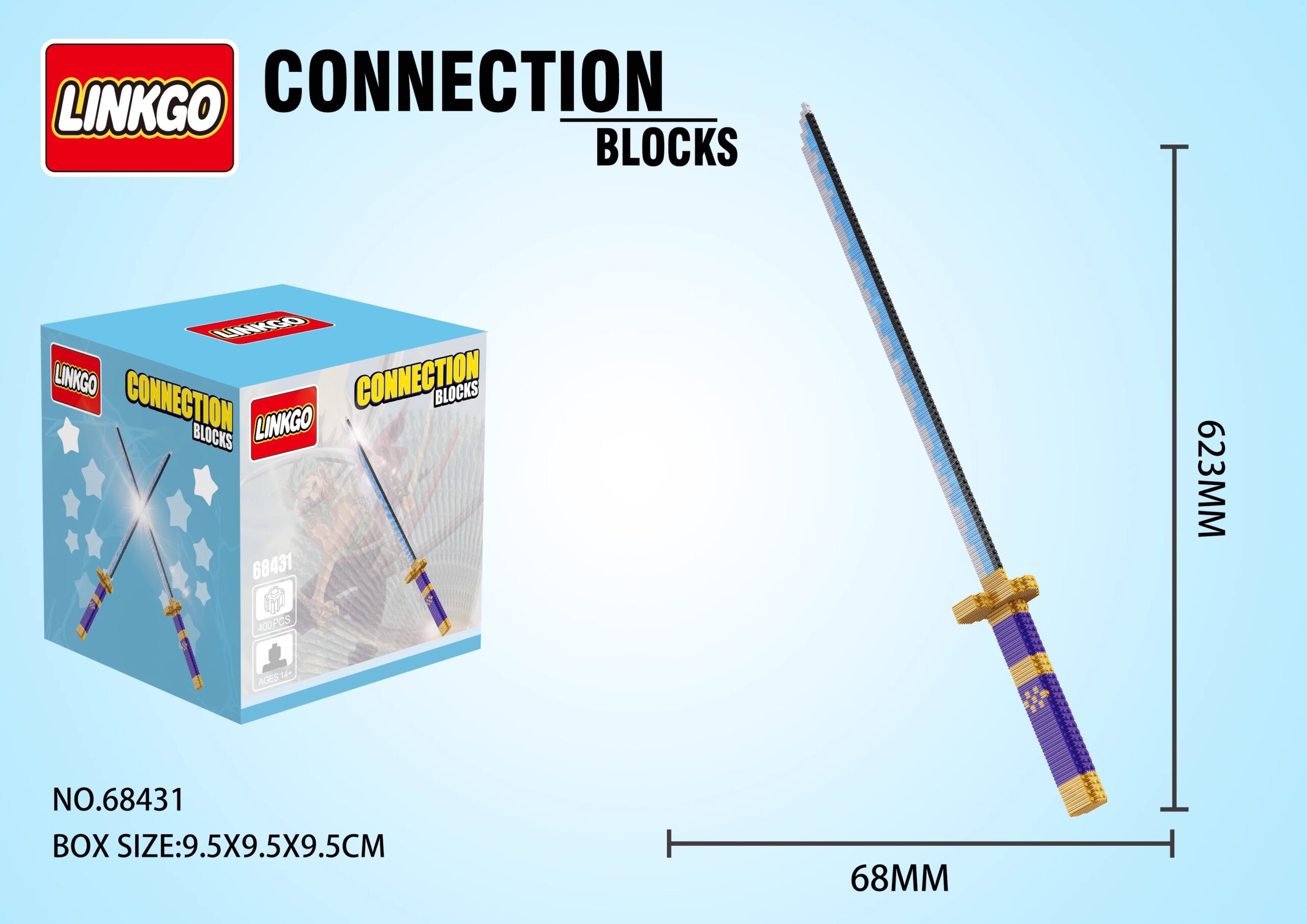 One Piece Zoro Yamato Sword Building Block Assembled Scabbard, Shusui, Sandai kitetsu, Wadou Ichimonji