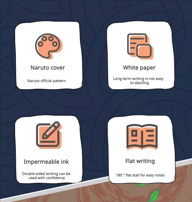 Naruto Notebook Thickened High-Quality Gift Box Student Cartoon Anime Leather Notebook Shippuden Deluxe Stationery Set