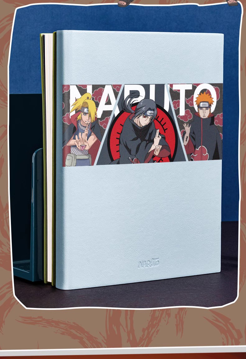 Naruto Notebook Thickened High-Quality Gift Box Student Cartoon Anime Leather Notebook Shippuden Deluxe Stationery Set