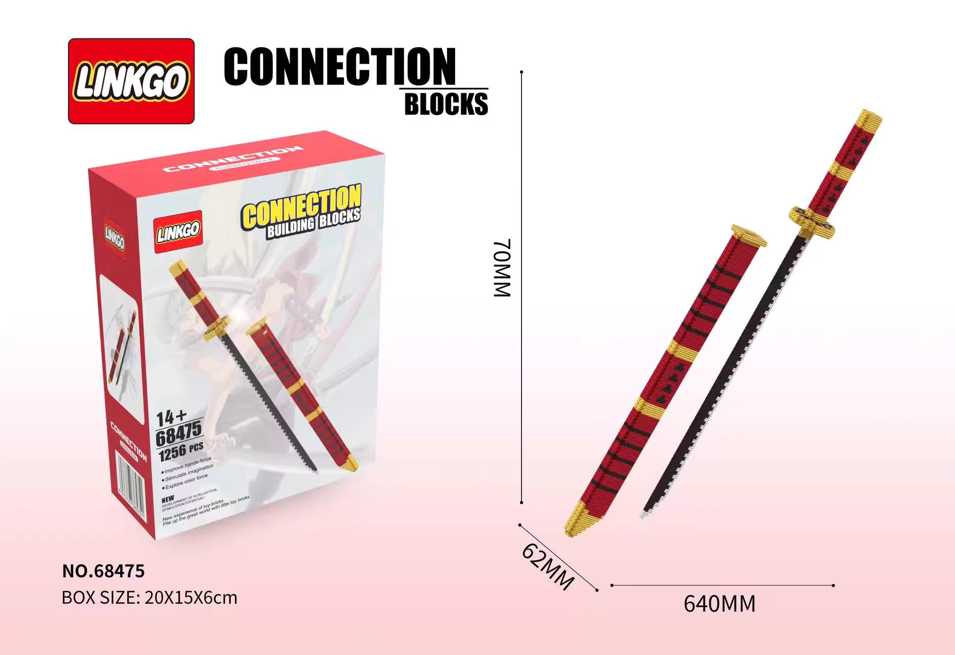 One Piece Zoro Yamato Sword Building Block Assembled Scabbard, Shusui, Sandai kitetsu, Wadou Ichimonji