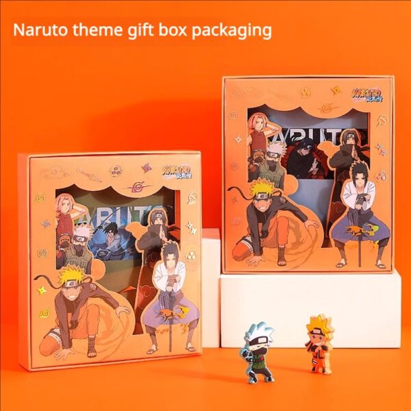 Naruto Notebook Thickened High-Quality Gift Box Student Cartoon Anime Leather Notebook Shippuden Deluxe Stationery Set