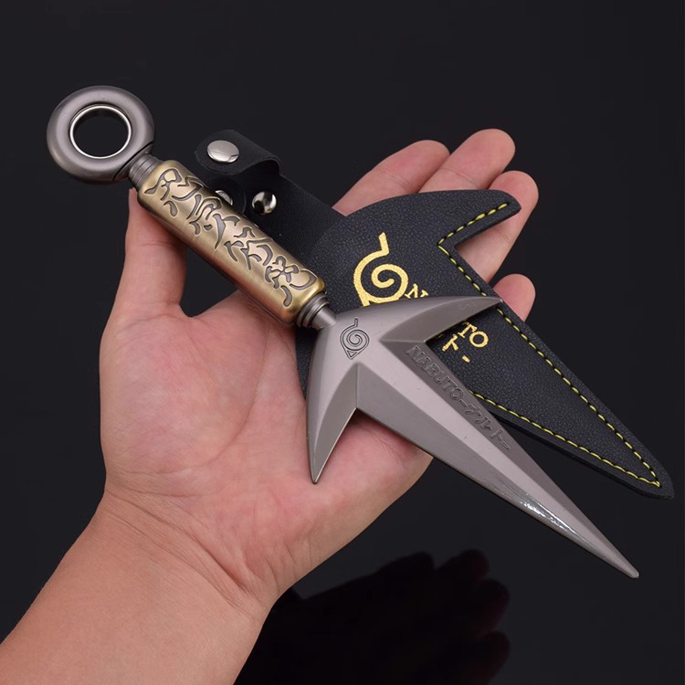 Naruto Anime Merchandise: Fourth Hokage Flying Thunder God Kunai Shuriken Bearing Edition Metal Weapon Model Toy