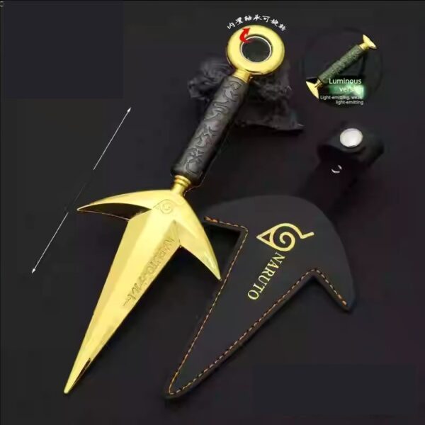 Naruto Anime Merchandise: Fourth Hokage Flying Thunder God Kunai Shuriken Bearing Edition Metal Weapon Model Toy