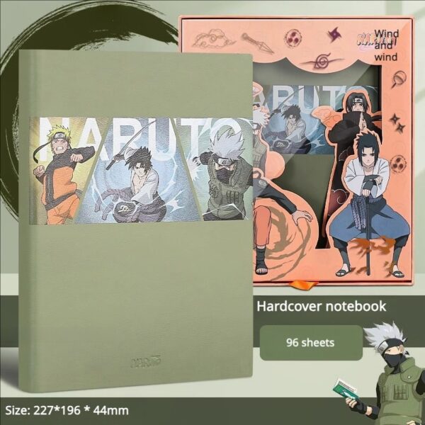 Naruto Notebook Thickened High-Quality Gift Box Student Cartoon Anime Leather Notebook Shippuden Deluxe Stationery Set